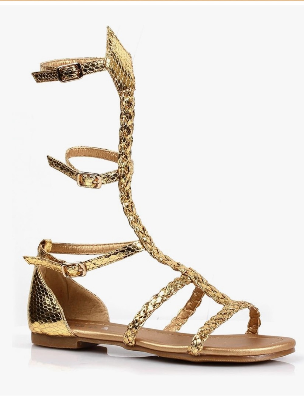 Ellie Shoes Women's Cairo Gladiator Sandals in gold size 9